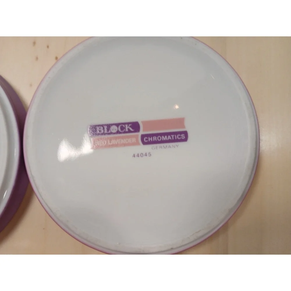Vintage Block Chromatics Red Lavender Demi. Cup & Saucer Set  Gerald Gulotta MCM